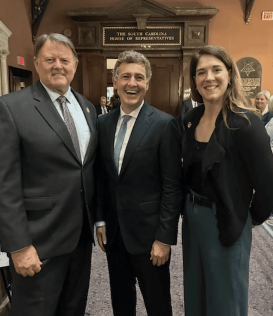 Rep. Bill Herbkersman (R-Beaufort), Sen. Mark Daly (Republic of Ireland), and Rep. Bauer celebrate passage of the South Carolina-Ireland Trade Commission