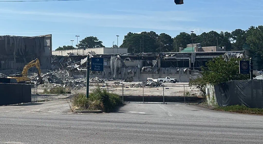 Richland Mall demolition underway.